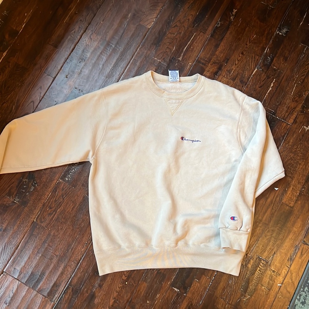 Vintage champion crew neck large tan